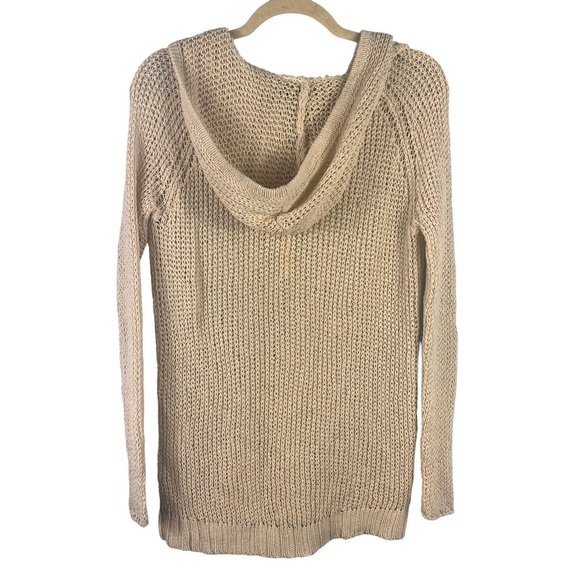 Rag & Bone Beige Knit Henley Hoodie Sweater Women’s Size Small Casual Pullover - Picture 6 of 9